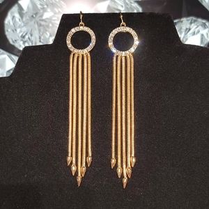 NWT Guess Crystal Circle long Dangle Earrings